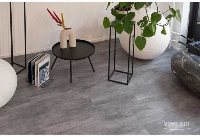 Виниловый пол Vinilam Ceramo плитка 2,5 mm 71616 Цемент Серый