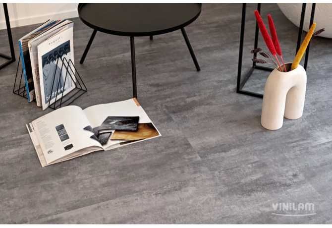 Виниловый пол Vinilam Ceramo плитка 2,5 mm 71616 Цемент Серый