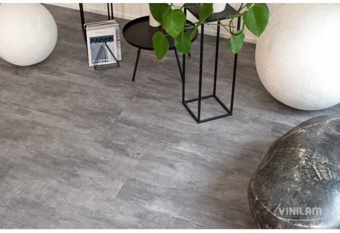 Виниловый пол Vinilam Ceramo плитка 2,5 mm 71616 Цемент Серый
