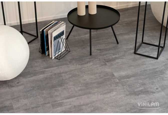 Виниловый пол Vinilam Ceramo плитка 2,5 mm 71616 Цемент Серый