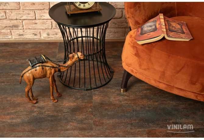 Виниловый пол Vinilam Ceramo плитка 2,5 mm 71617 Керамическая Сталь